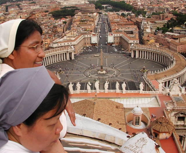 Looking at the Piazza from atop St. Peter's Basilica